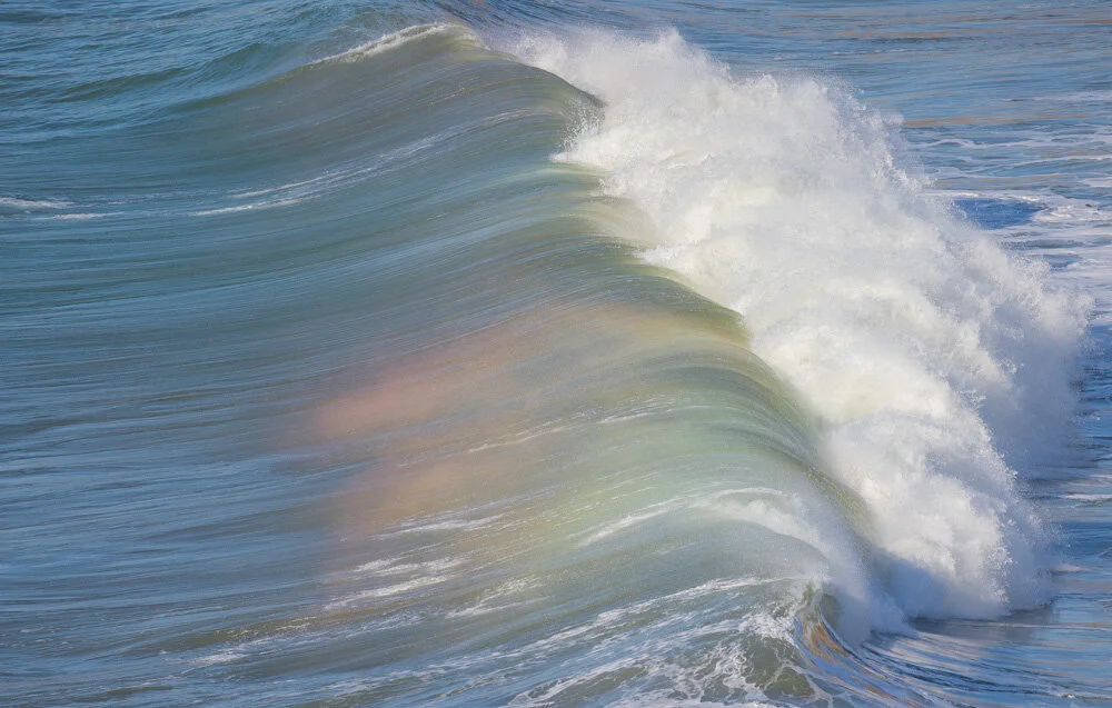 Rainbowed Waves from Rockaway Headlands. Pacifica, CA. 2021.. Canon EOS R5, RF600mm.