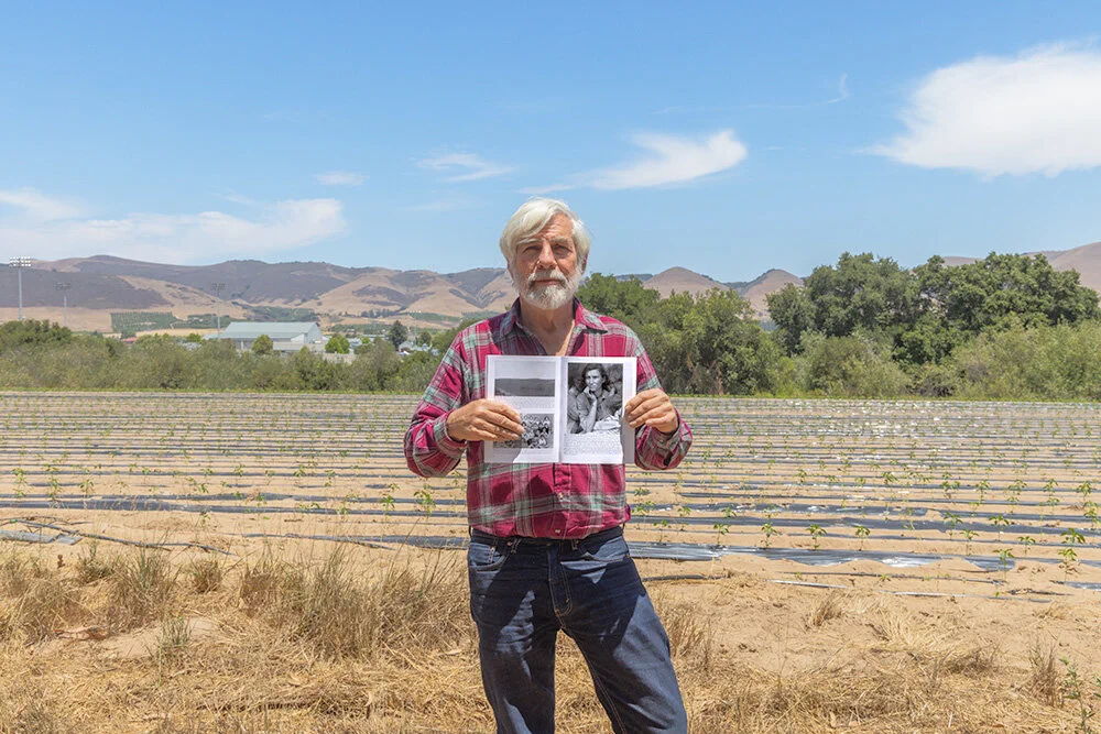 Stephen Johnson with local history book. Nipomo, CA. 2021.