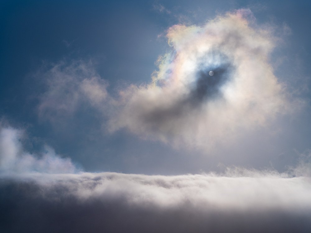 Sunbow Above Marine Cloud Layer. Pacifica, CA. 2023.
