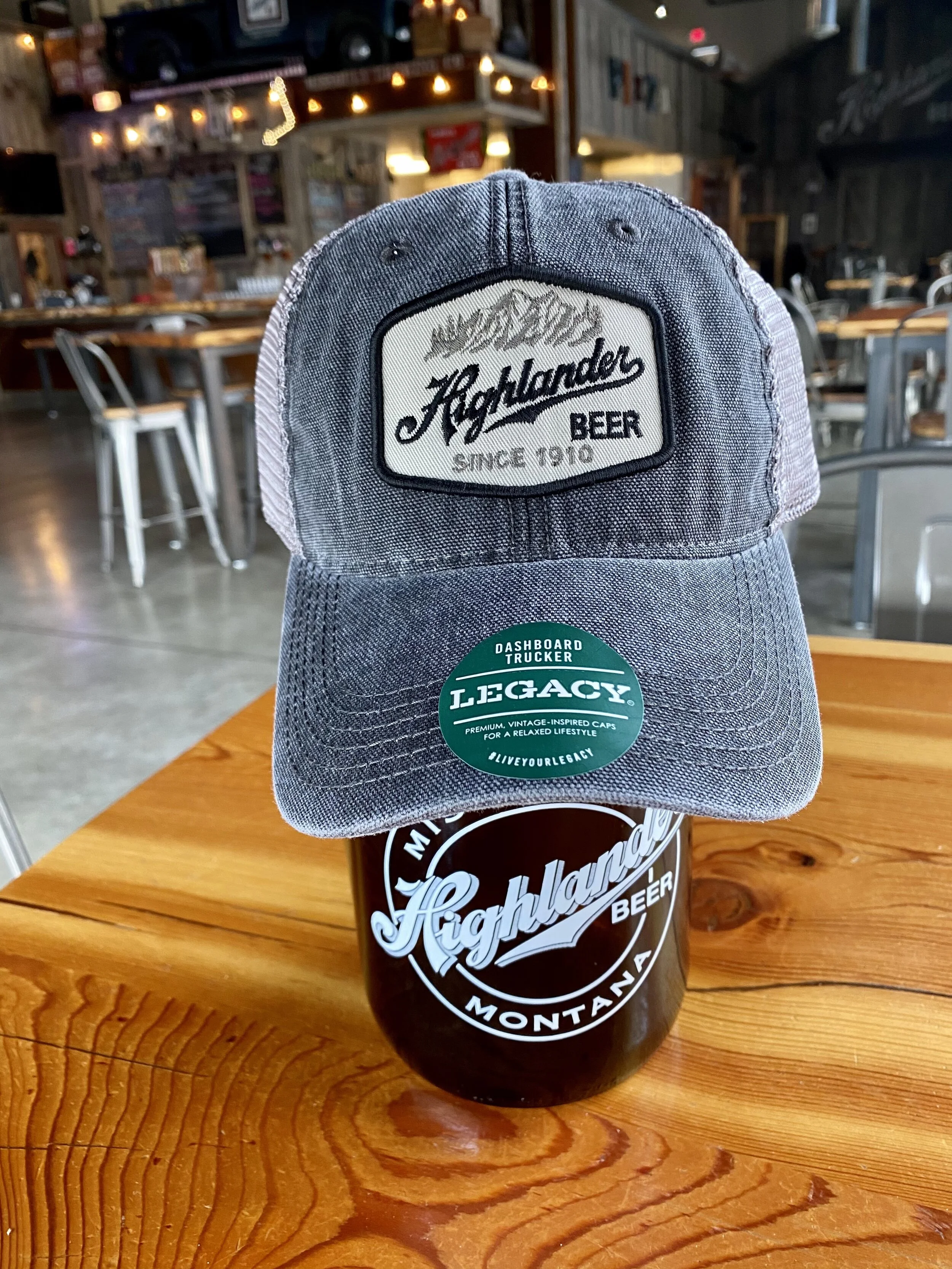 Grey Mesh Dashboard Hat —Highlander Beer