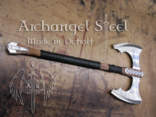 Large Double Headed Battle Axe Archangel Steel Large Double Headed Battle Axe Archangel Steel