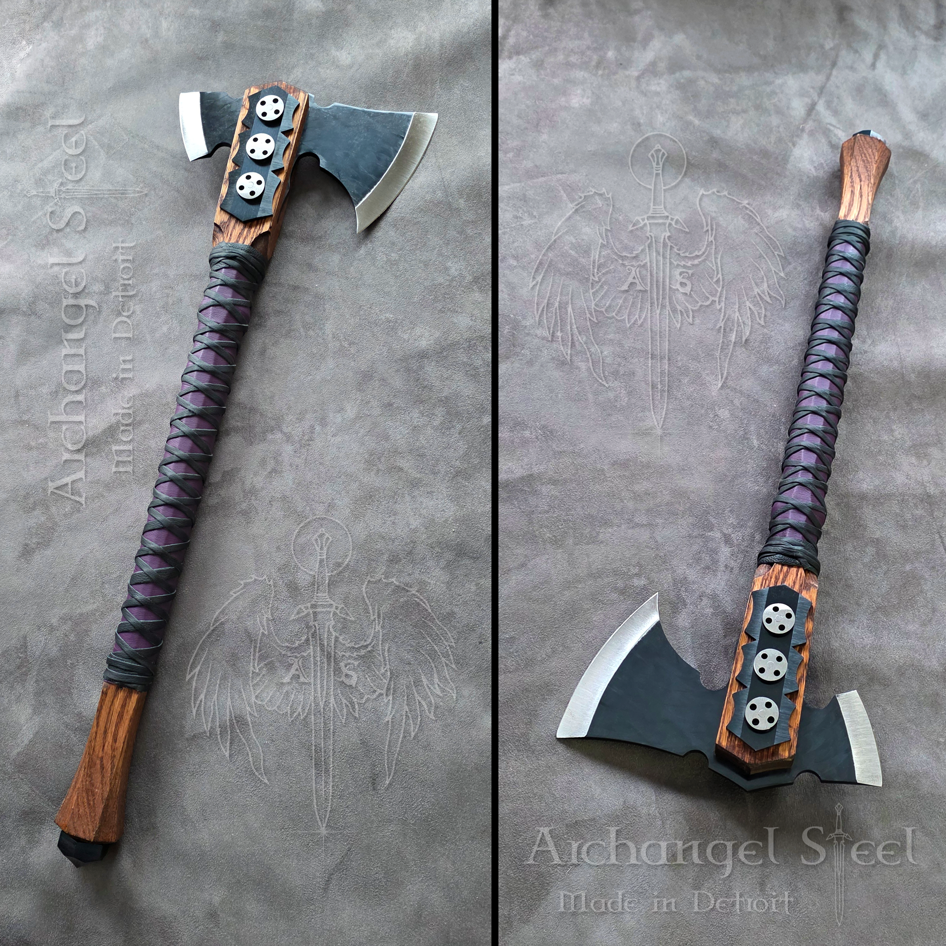 Small 3-Button Battle Axe - Half head Purple.png