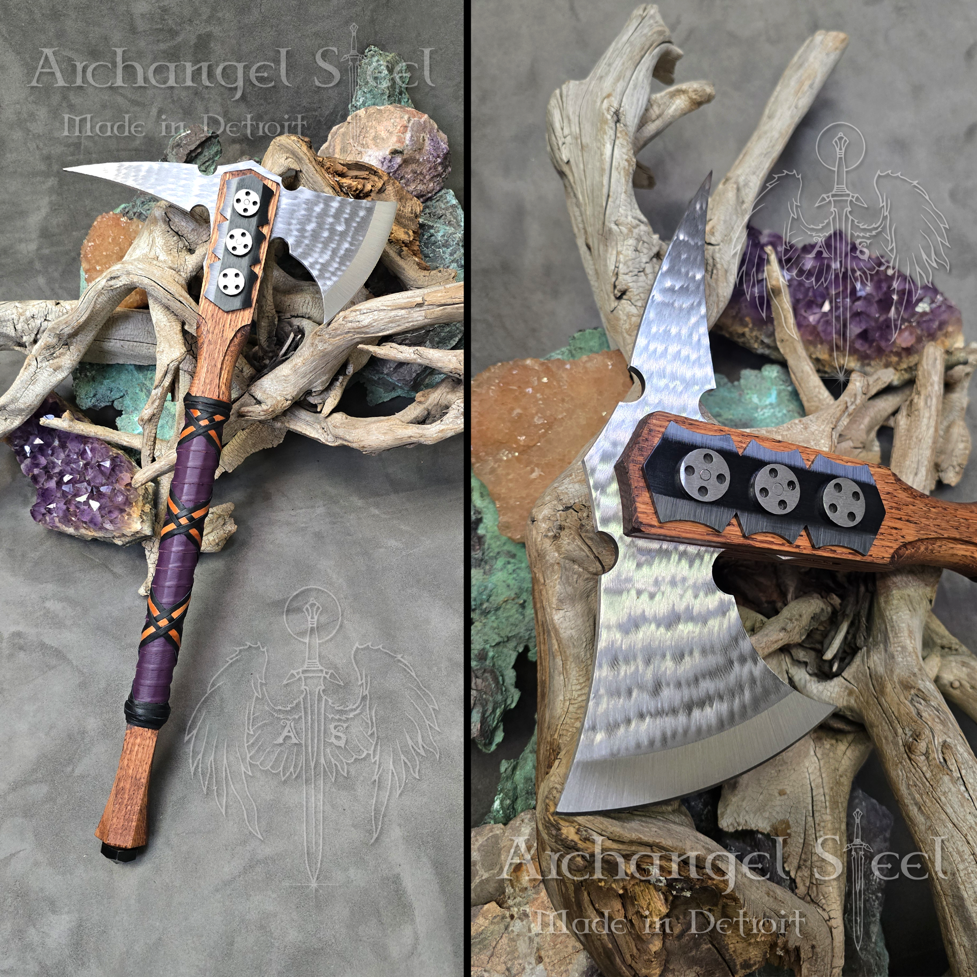 Small 3-Button Spiked Head Battle Axe Purple Split View.png