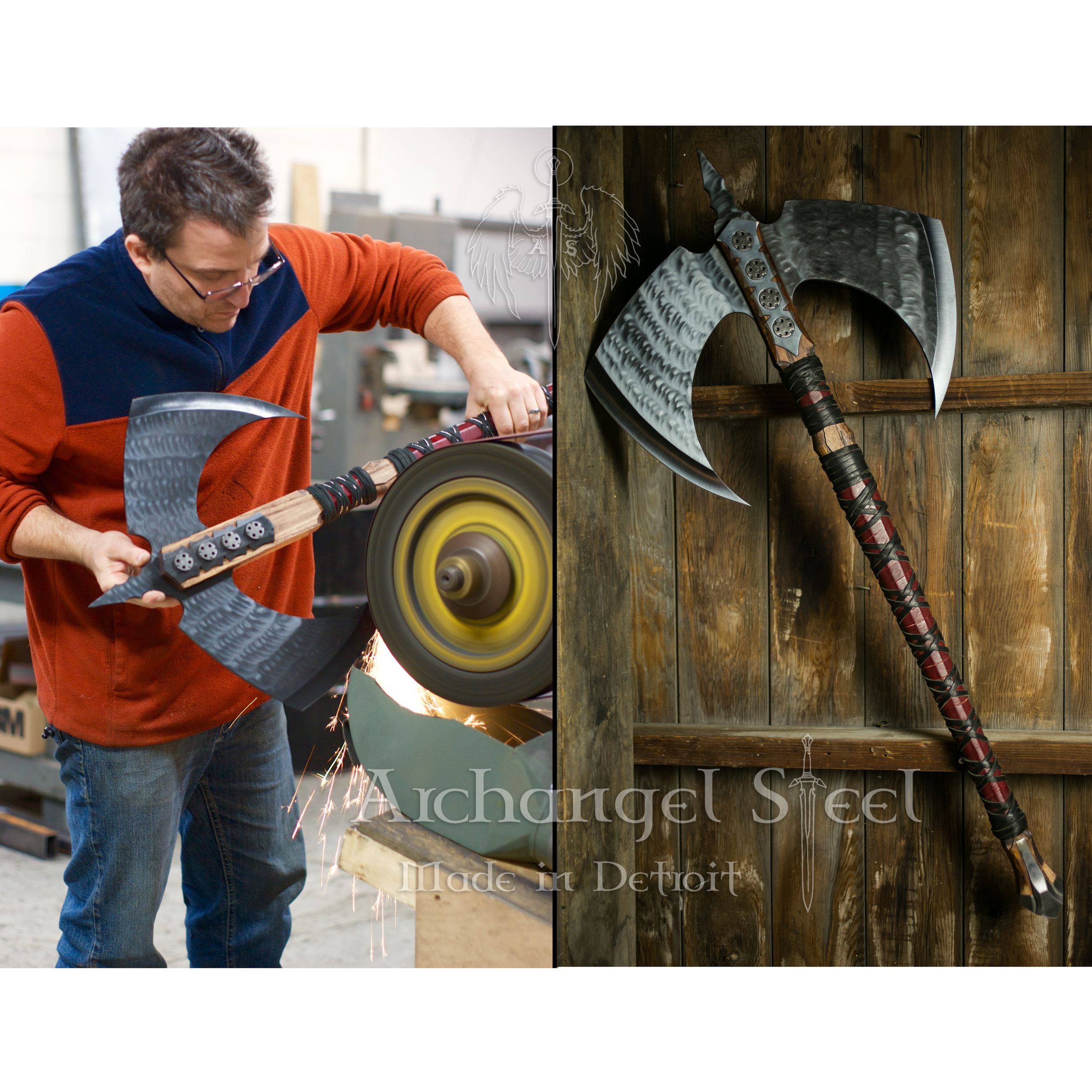 Christian sharpening Doom Giver Battle Axe perspective Square Transparent.png