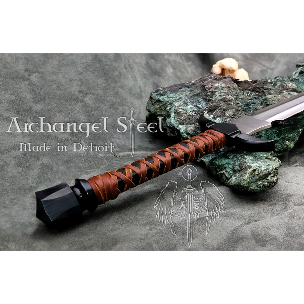 Horned Crossguard Bastard Length Sword — Archangel Steel BRG 