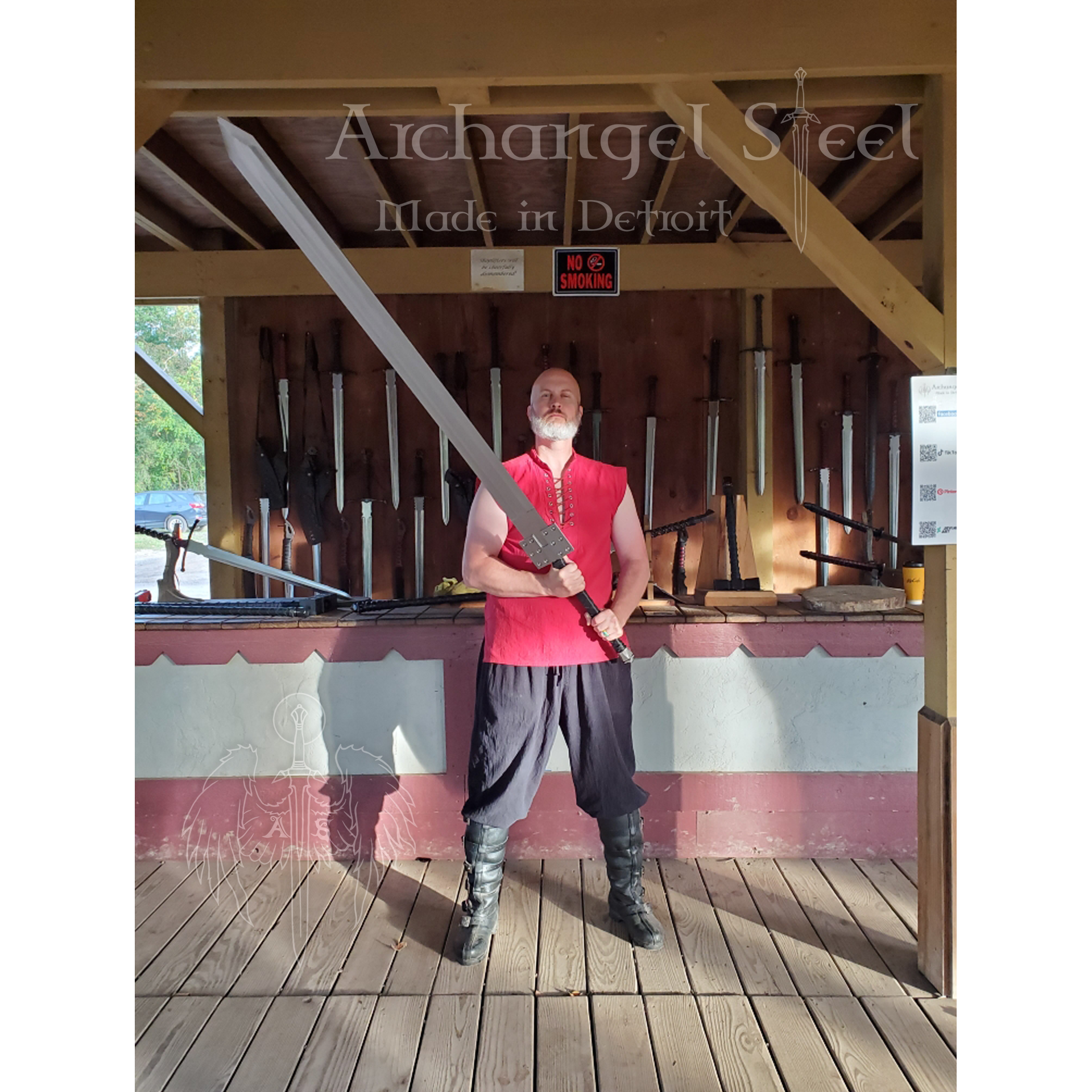 Steve Sargent with our Scaled-Down, Custom Made Version of Guts Sword from the Berserk manga series. 