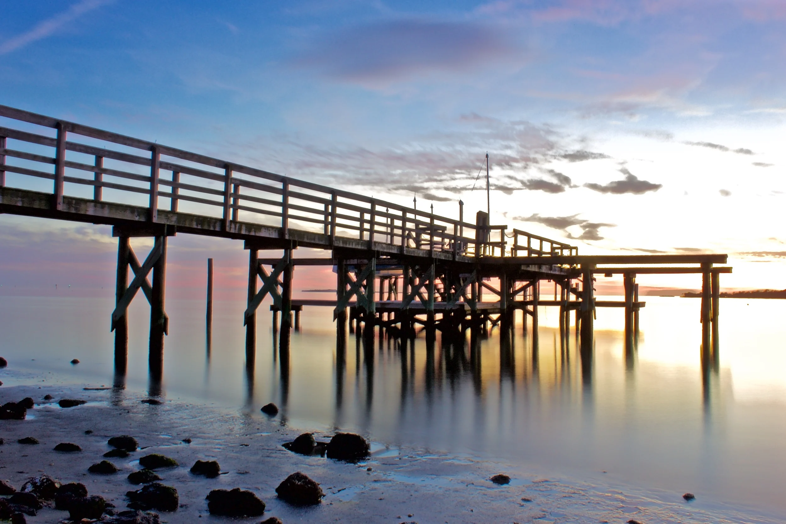 Pirates cove Peer at sunset