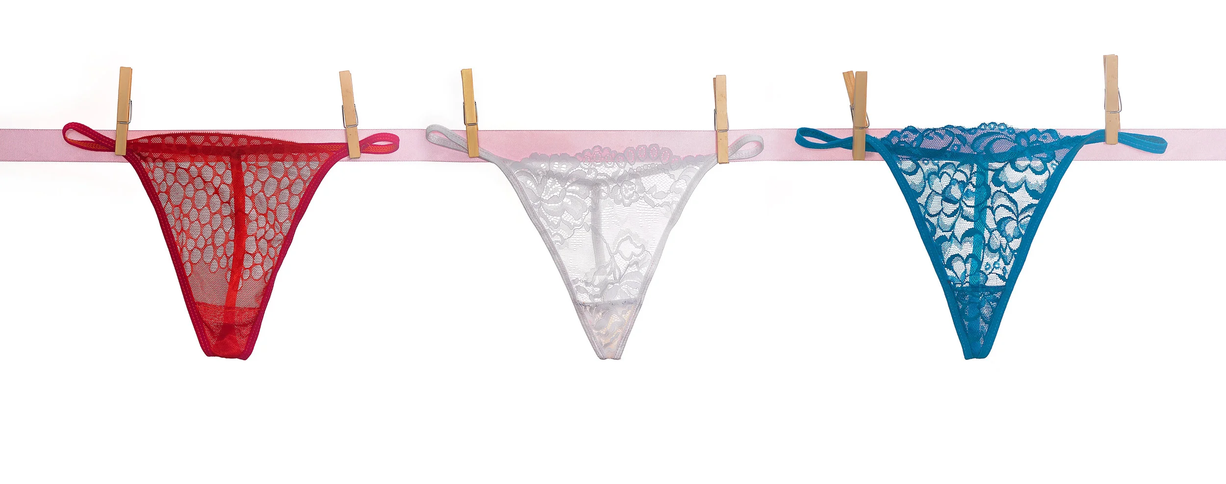 Red White and blue thongs on a ribbon