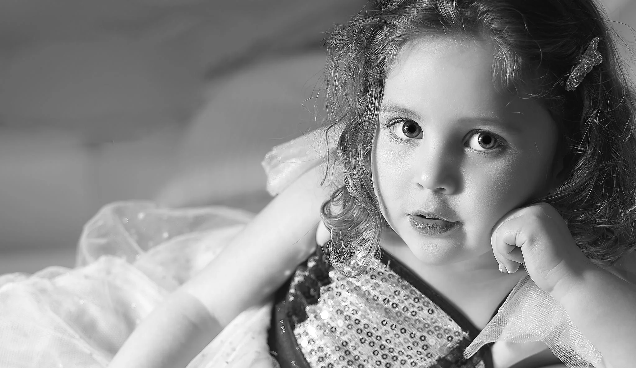 Little girl posing in her princess dress