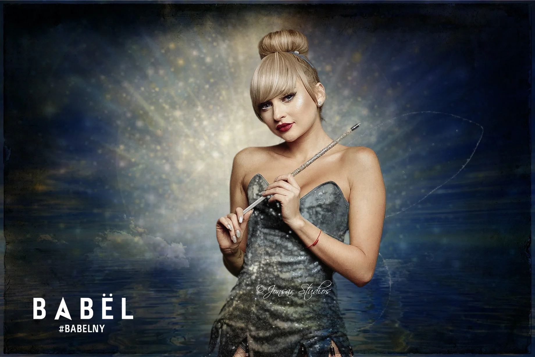 Portrait of Young Blonde Woman in Tinkerbell Costume