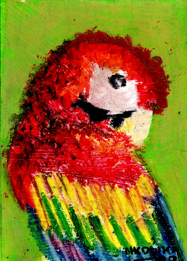 Acrylic Painting Of A Parrot