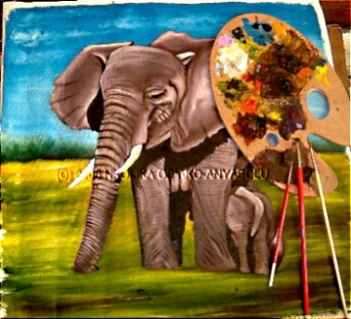 Oil Painting Of An Elephant: Step 5
