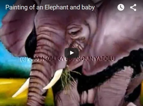 Video demonstration of the Oil painting of an Elephant and baby