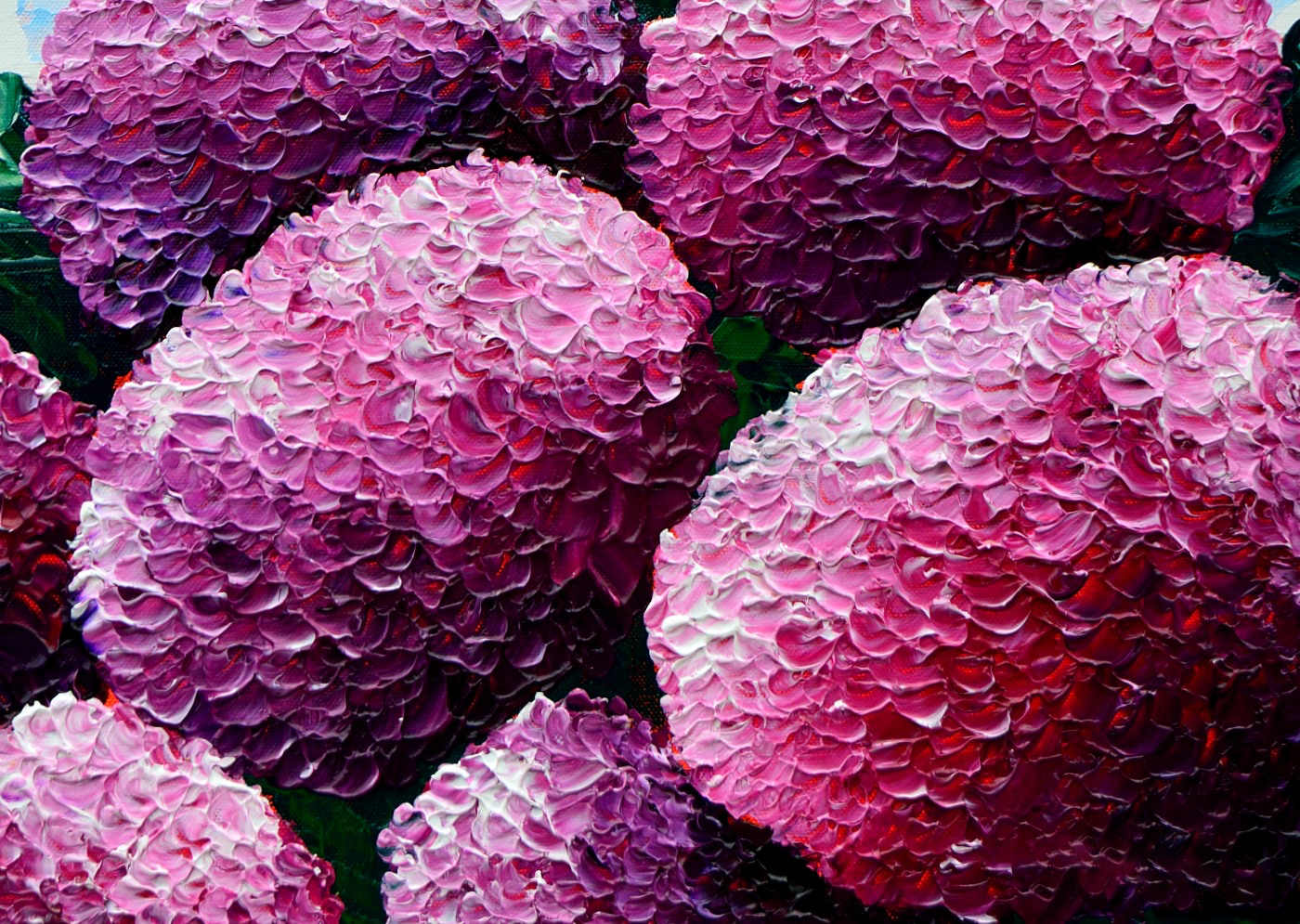 Acrylic Impasto Painting- Hydrangea