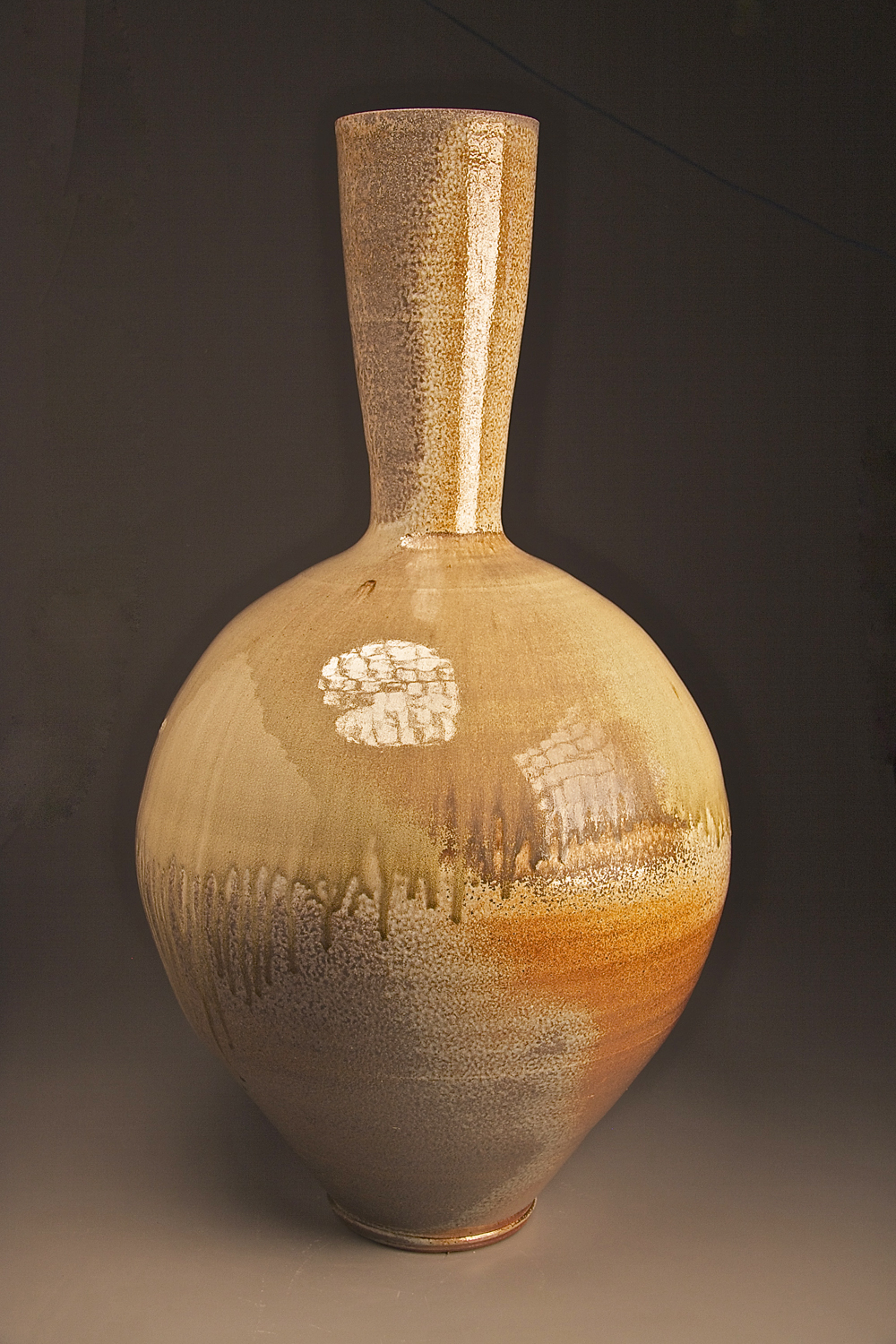 Bottle in Natural Ash Glaze 45" tall