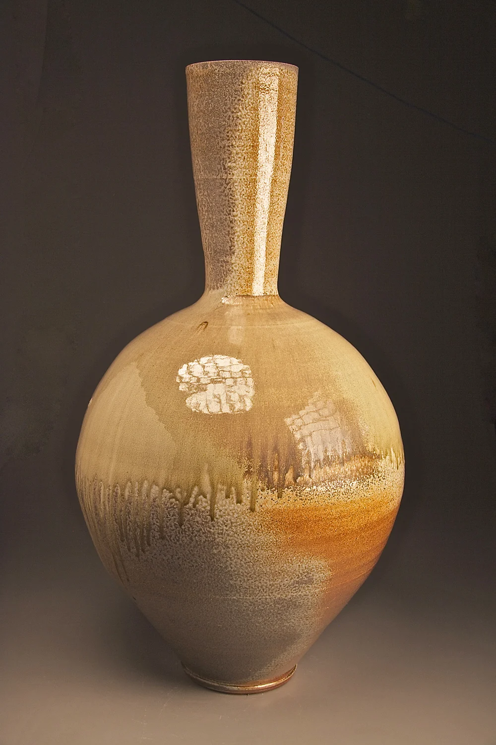 Bottle in Natural Ash Glaze 45" tall