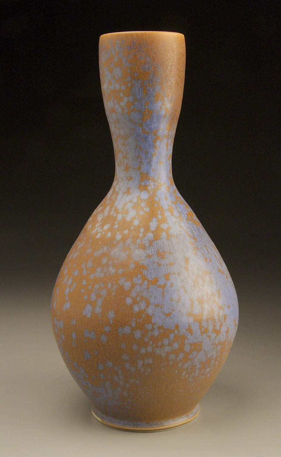 13-inch tall bottle, Blue Stardust glaze
