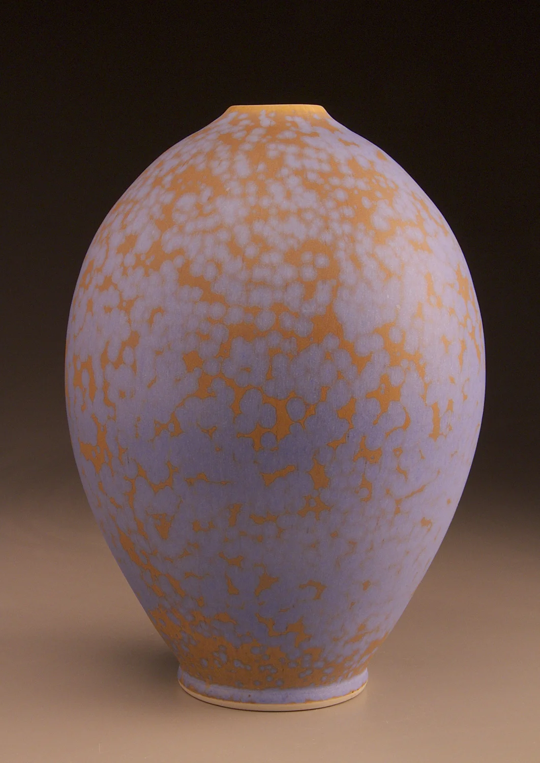 Egg vase, Blue Stardust glaze 12" tall