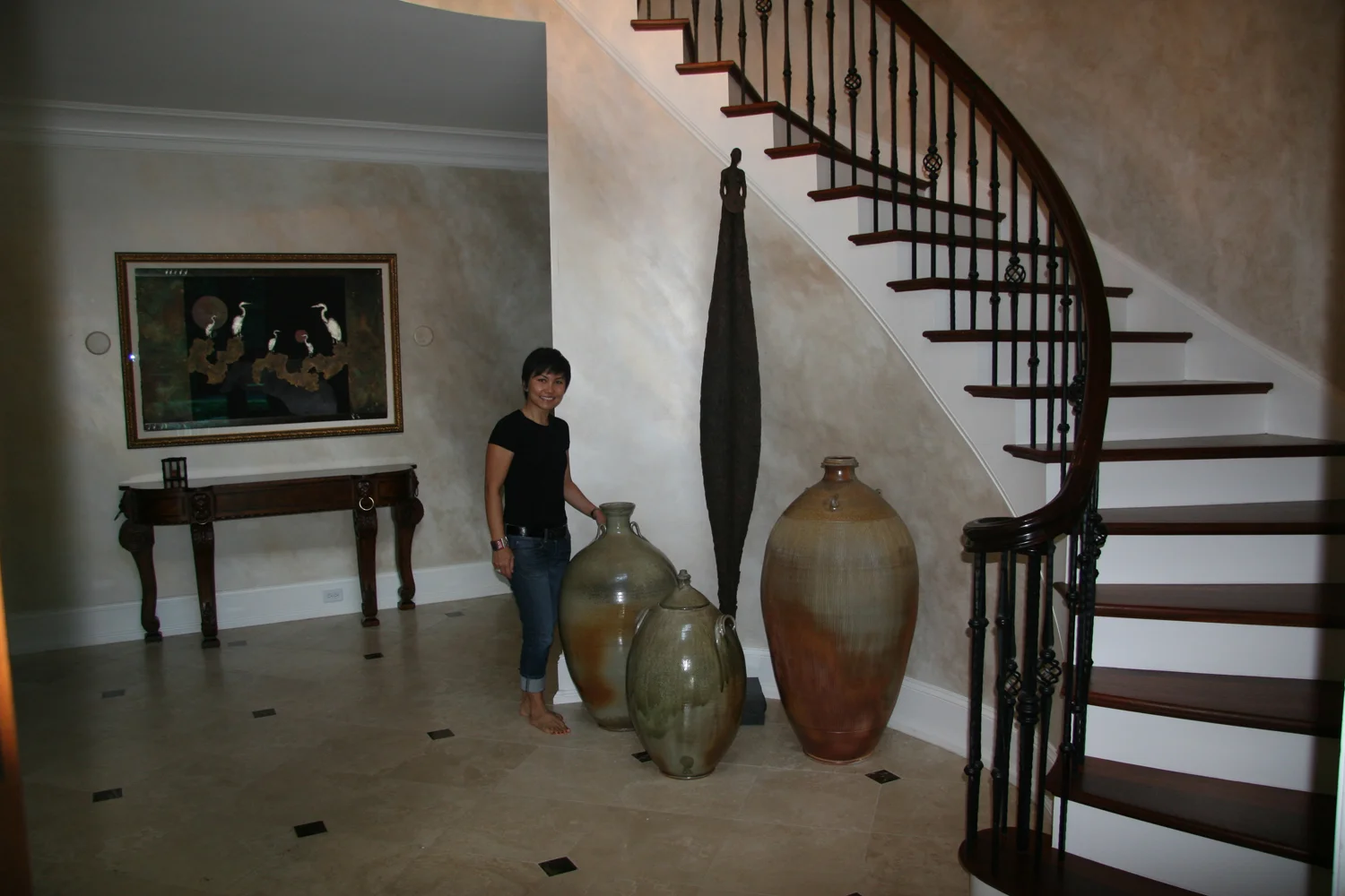 Three works by Ben Owen III were commissioned for a residential foyer.