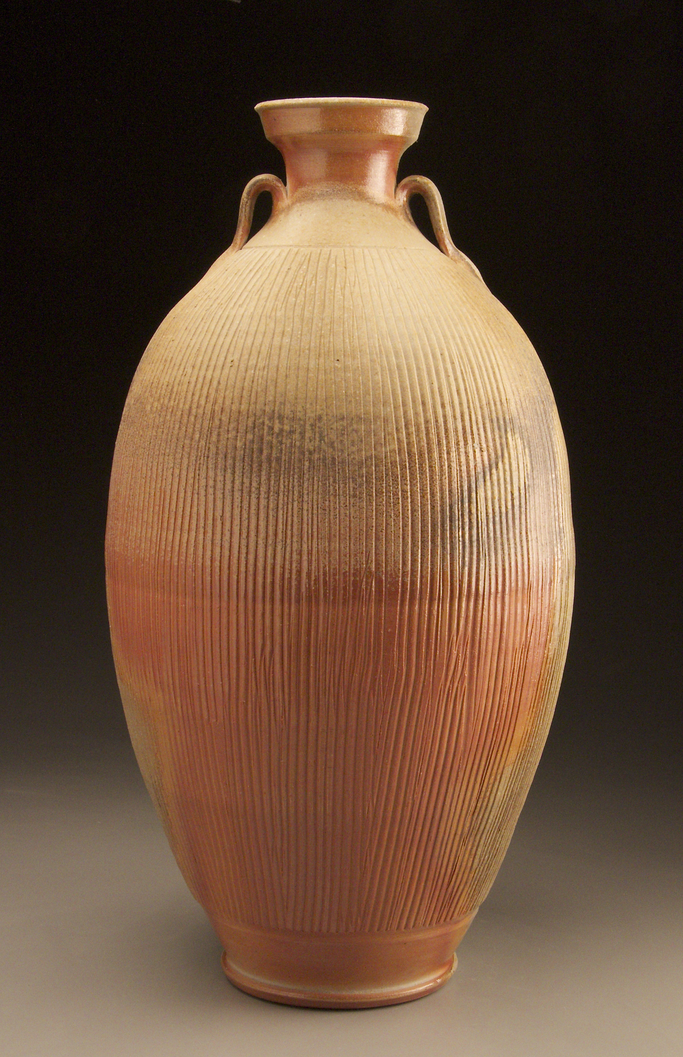 MiSe Vase with Combed Texture Natural Ash 24" tall