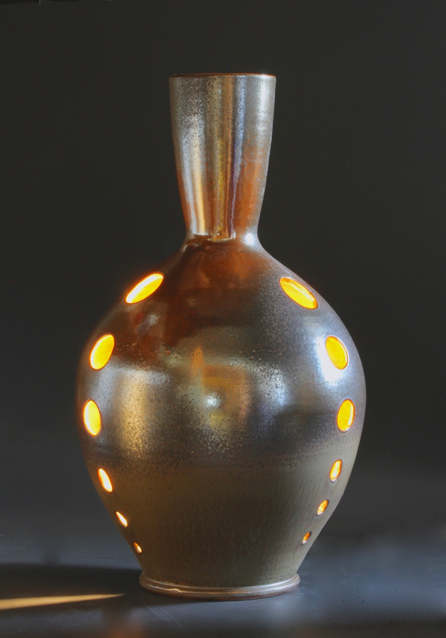 Custom Bottle for Grandover Resort, Greensboro, NC Pierced Bottle with illumination 30" tall