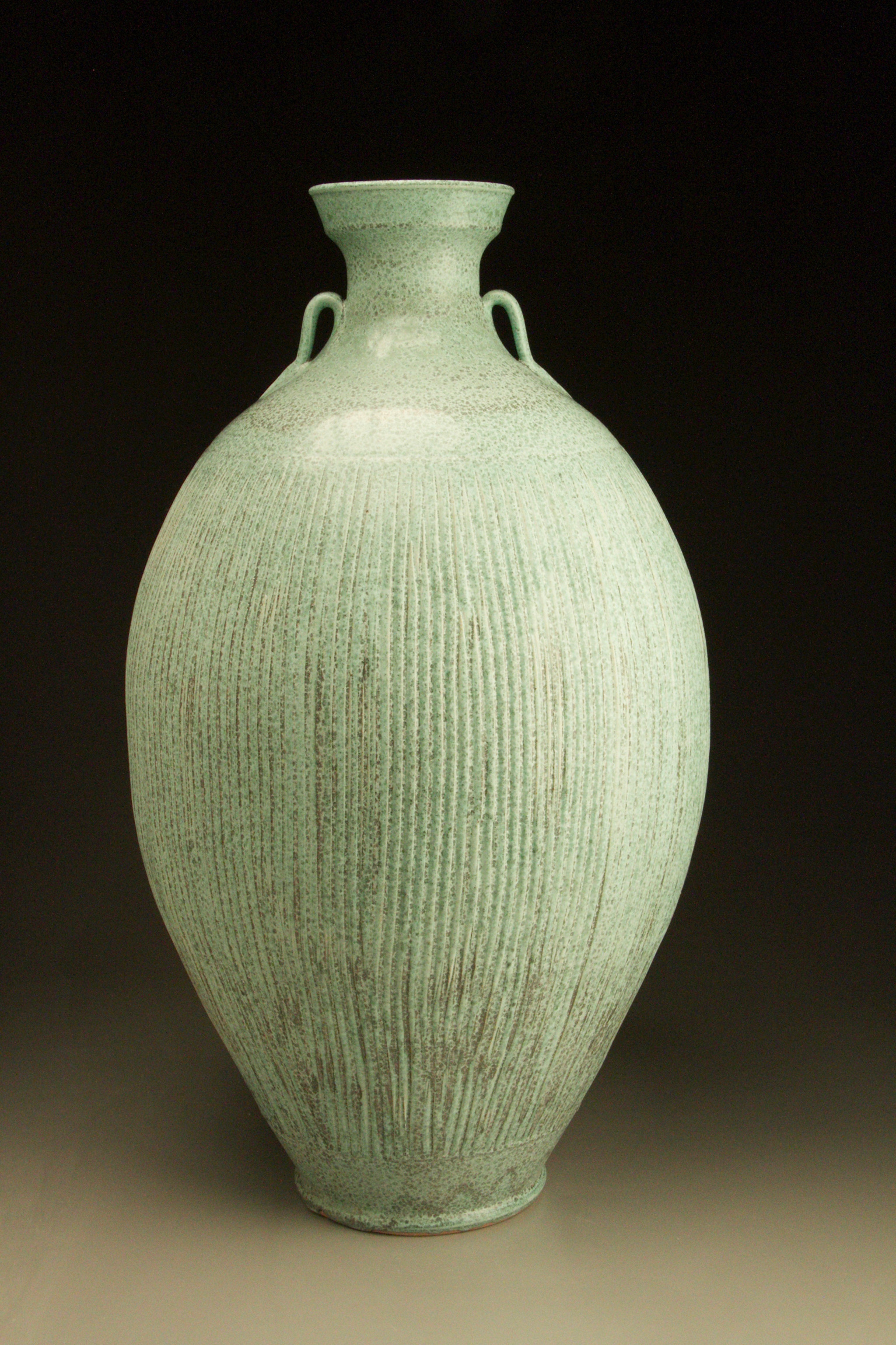 MiSe Vase Combed in Turquoise Matte 27%22 H.jpg