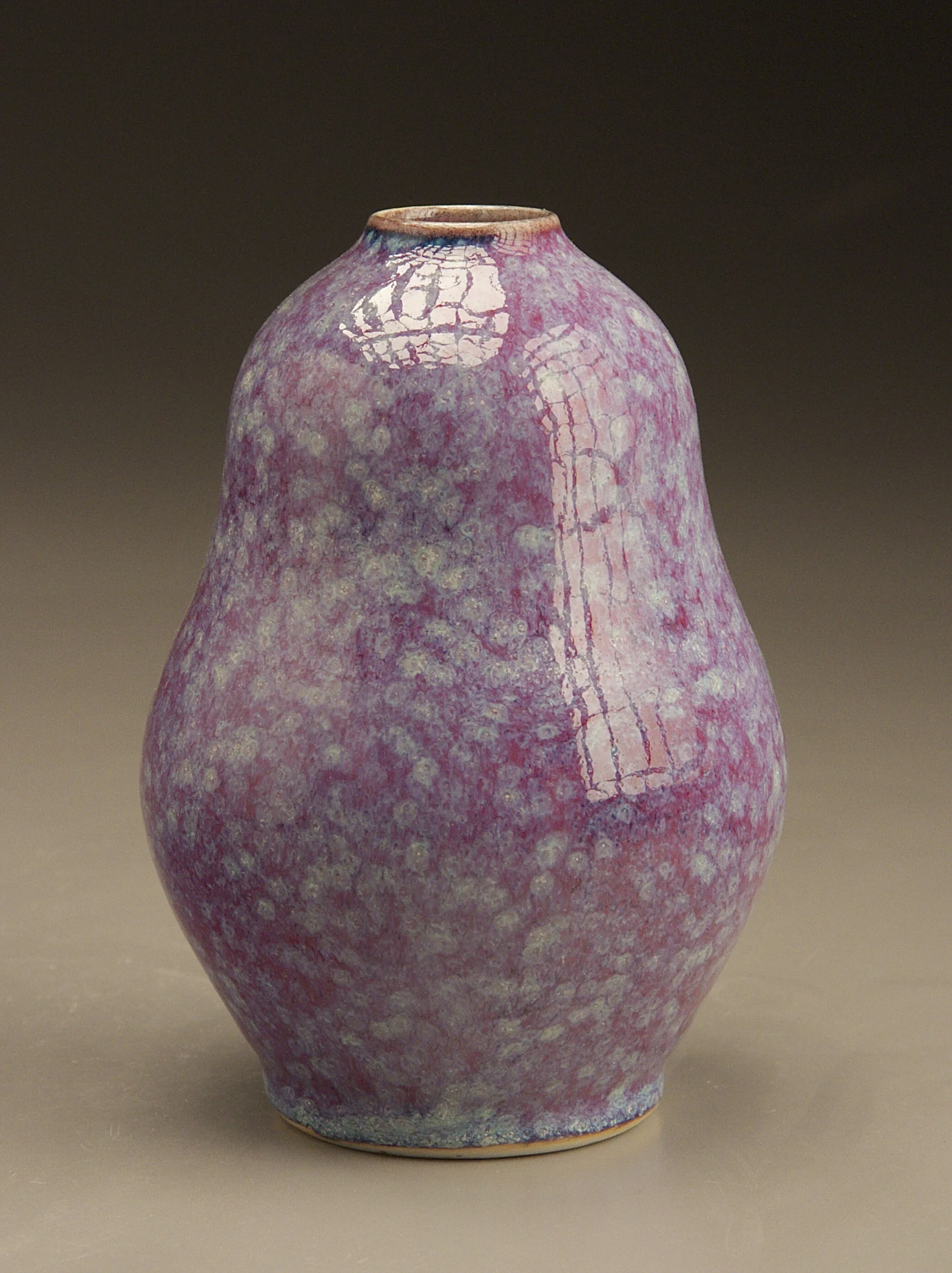 #32 Purple Haze Glaze Pear Vase Sm..jpg