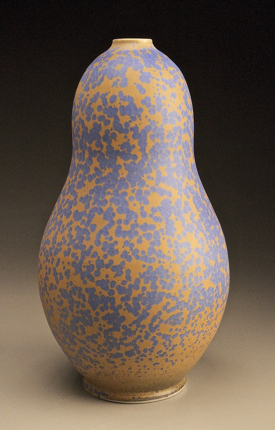Gourd Vase in Blue Stardust glaze 18" tall