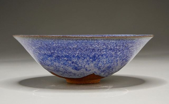 New work by our son Benjamin Owen IV in Opal Blue.  His skill continues to improve and eye for form.  This footed bowl measures 8.5&rdquo; diameter.  See more examples of his work on our website. Link on profile page.  https://benowenpottery.com/benj