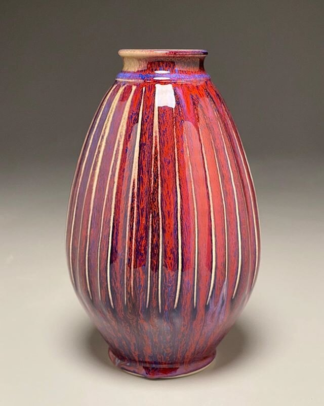 After taking a break for a week, I am back to work.  A recent vase 12&rdquo; tall from the kiln in a layered copper glaze.  #benowenpottery, #clay, #pottery, #alchemy, #design, #interiordesign, #functionalpottery, #functional, #tradition, #ceramic, #