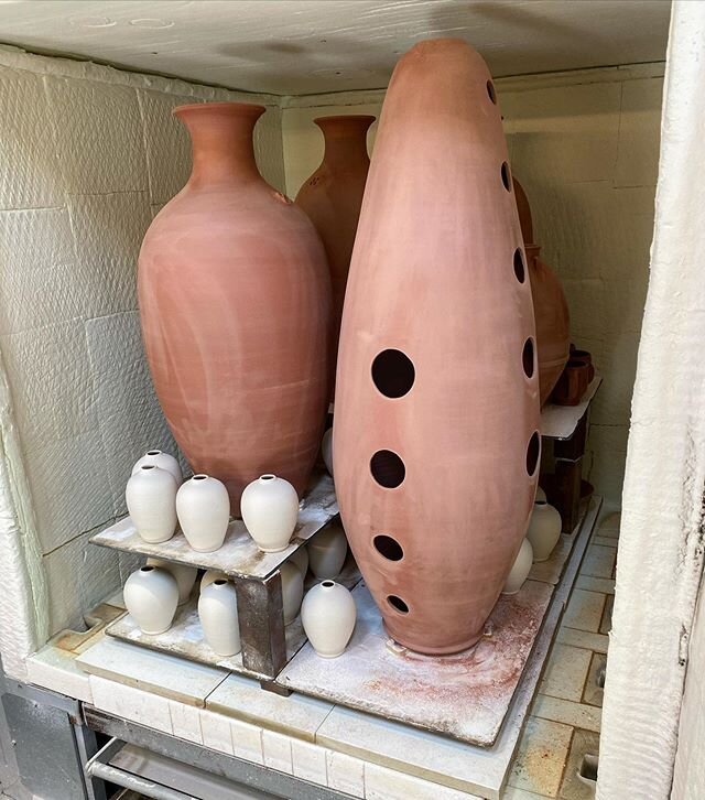 Custom work loaded and ready for bisque firing! #benowenpottery, #seagrovepottery, #clay, #pottery, #alchemy, #bisquepottery, #clayprocess, #design, #customdesign, #interiordesign, #tradition, #ceramic, #ceramics