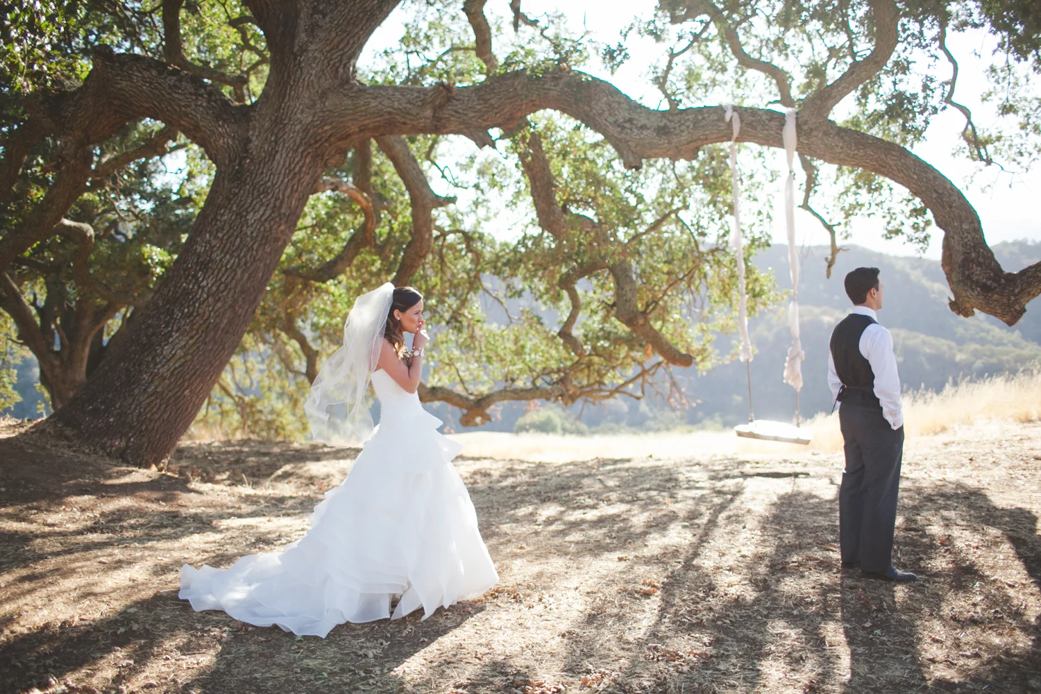 Romantic Diablo Valley Ranch DIY Tree Swing Wedding. Photographed by Rob Skog