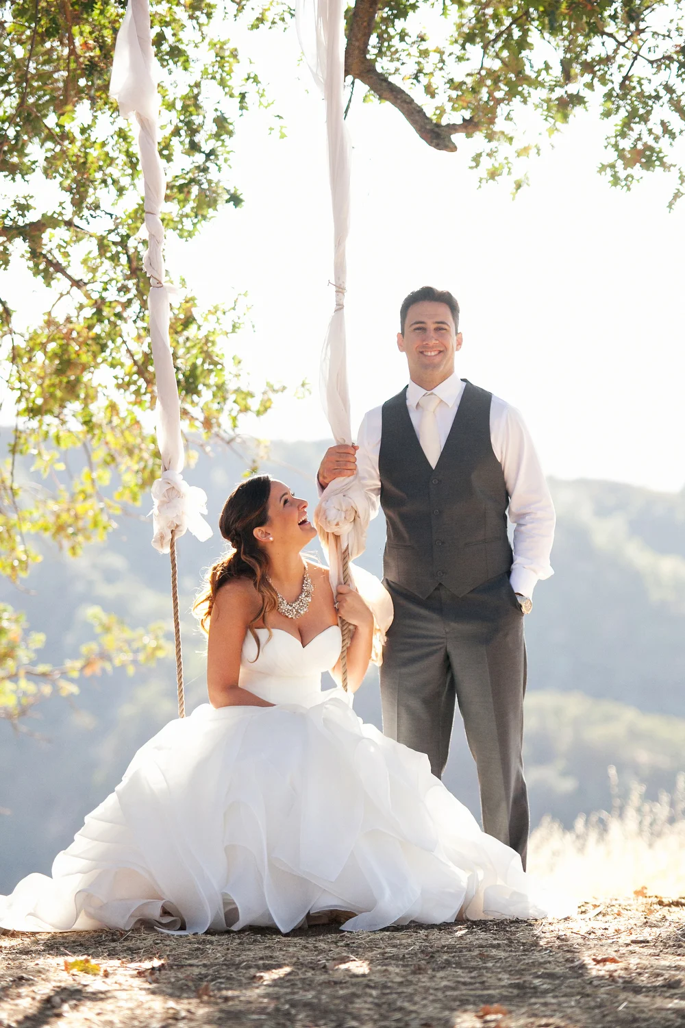 Romantic Diablo Valley Ranch DIY Tree Swing Wedding. Photographed by Rob Skog