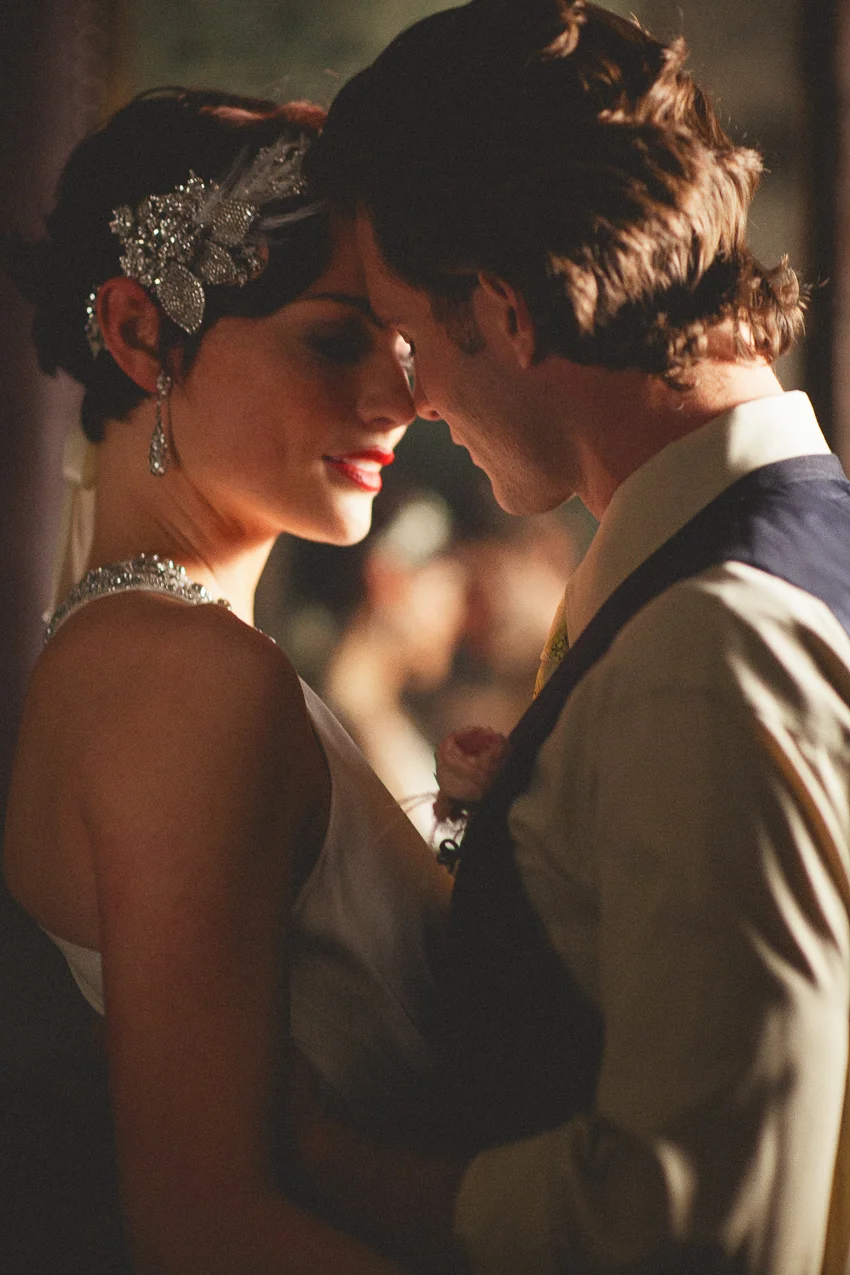 Dramatic Prohibition Wedding Cover Shoot for Today's Bride Photographed by Jennifer Skog.