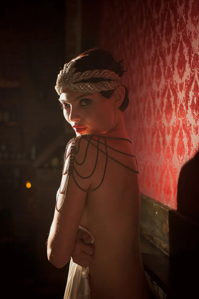 Dramatic Prohibition Wedding Cover Shoot for Today's Bride Photographed by Jennifer Skog.