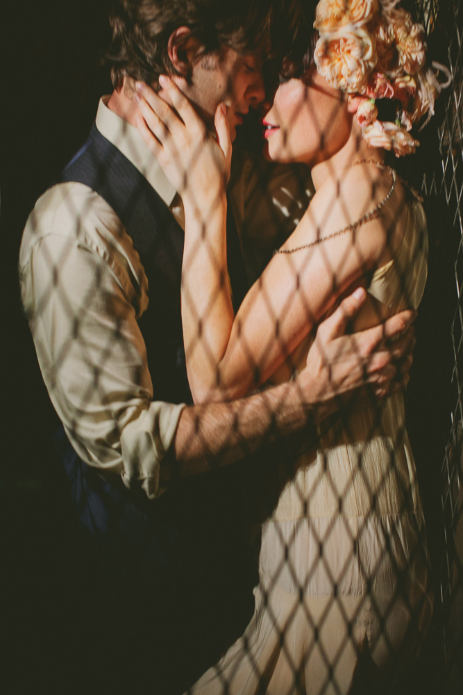 Dramatic Prohibition Wedding Cover Shoot for Today's Bride Photographed by Jennifer Skog.