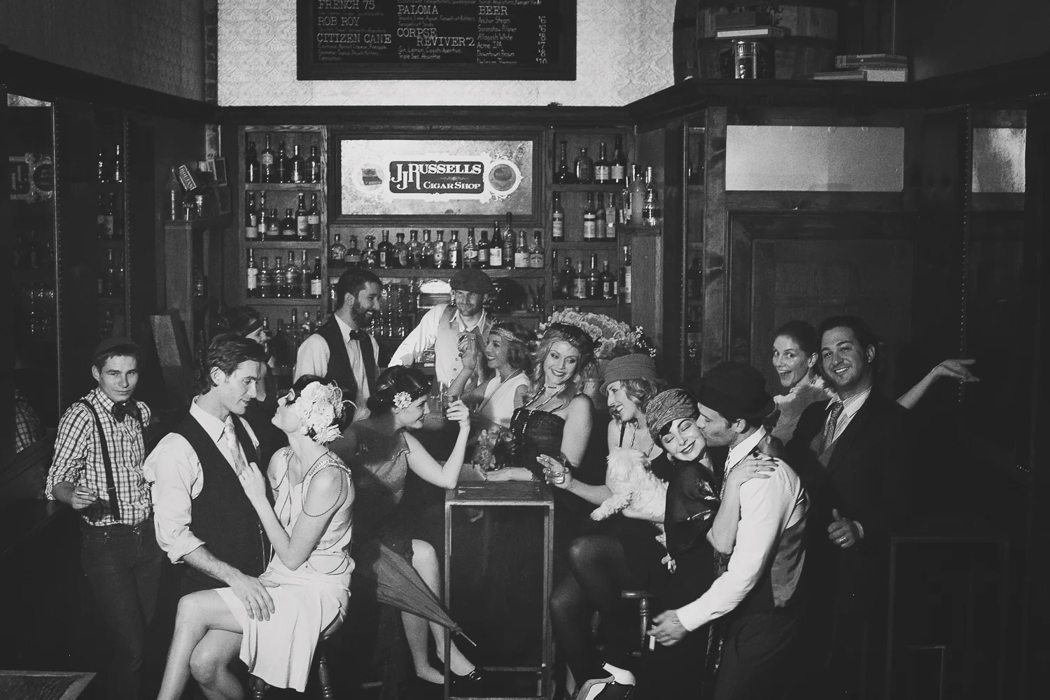 Dramatic Prohibition Wedding Cover Shoot for Today's Bride Photographed by Jennifer Skog.