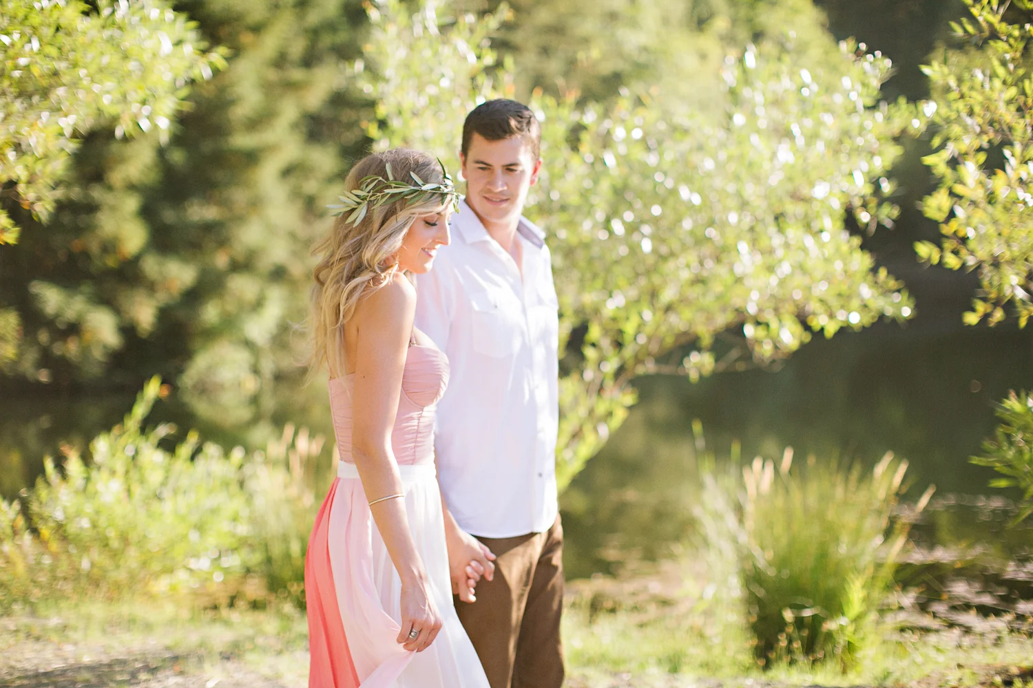 Romantic, Fairytale Engagement in Napa's authenitically built 13th century Tuscan castle and winery, Castello Di Amorosa. The Bride-to-be donned a pink tulle ballgown skirt handmade by her sister, fashion photographer Jennifer Skog. They chose two settings for this series and loosely based it off the cinderella story - rags to riches. olive branches to crowns.