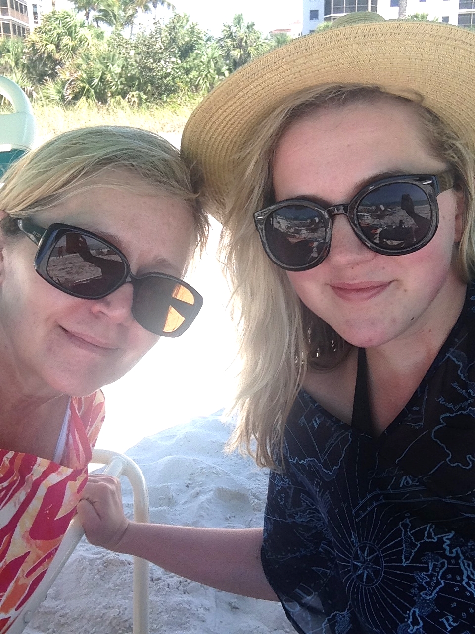 mother daughter selfie. worshipping the shade, what we do best. 