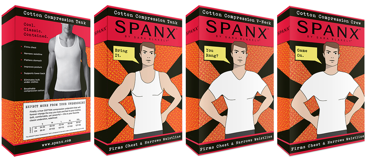 SPANX FOR MEN COTTON COMPRESSION PACKAGING