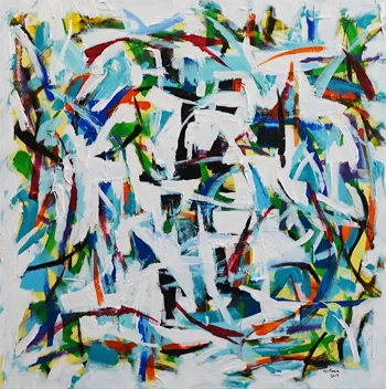 IMPRESSION BLUE 24(h) x 24(w) in