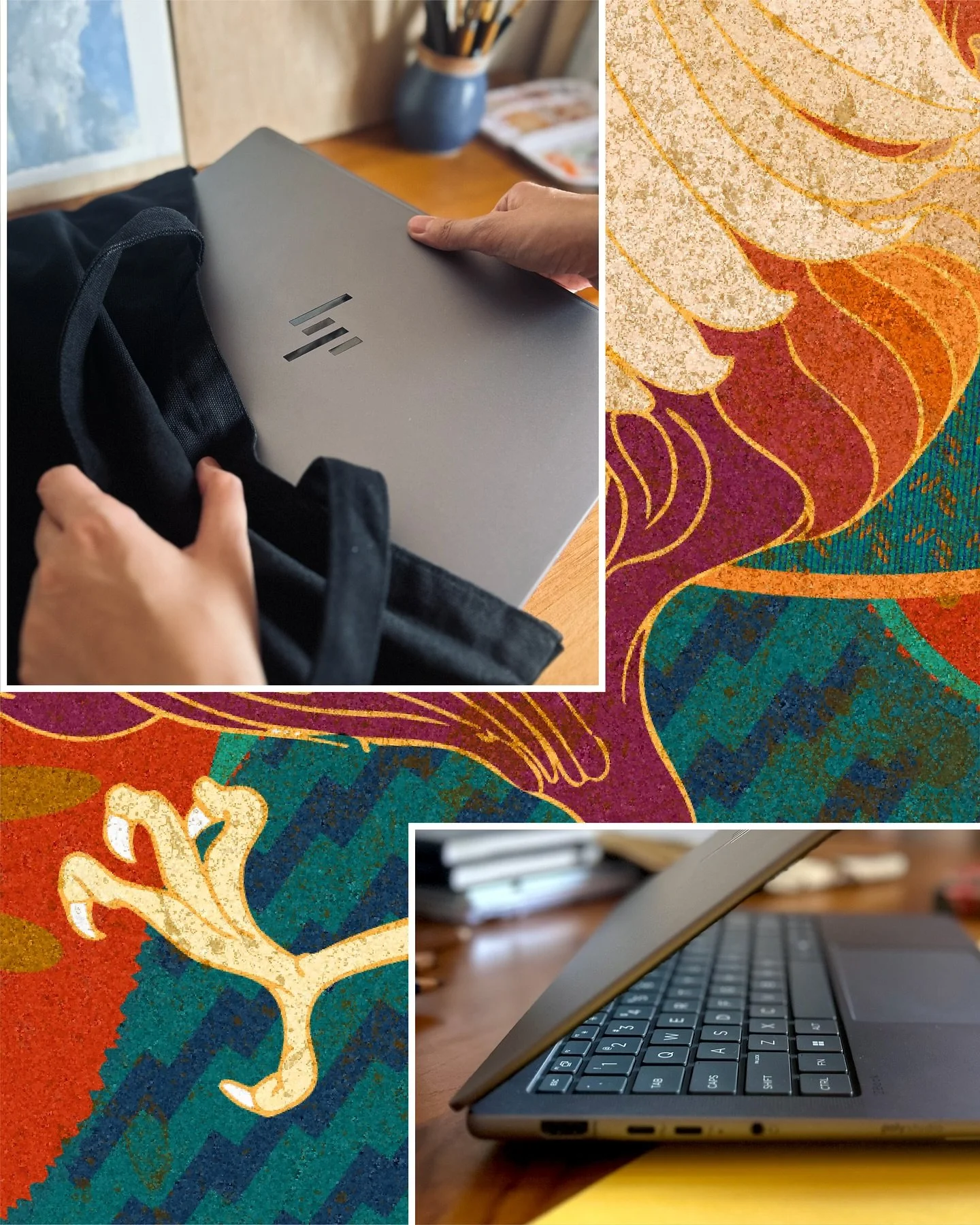 Reviewing the ZBook Ultra G1a 14&rdquo; &mdash; Making 🐓Art on the Go : The HP ZBook Ultra G1a 14&rdquo; is a compact little lady that fits snuggly into my tote and weighs less than 1.6kg. As someone who is often out and about conducting workshops, 