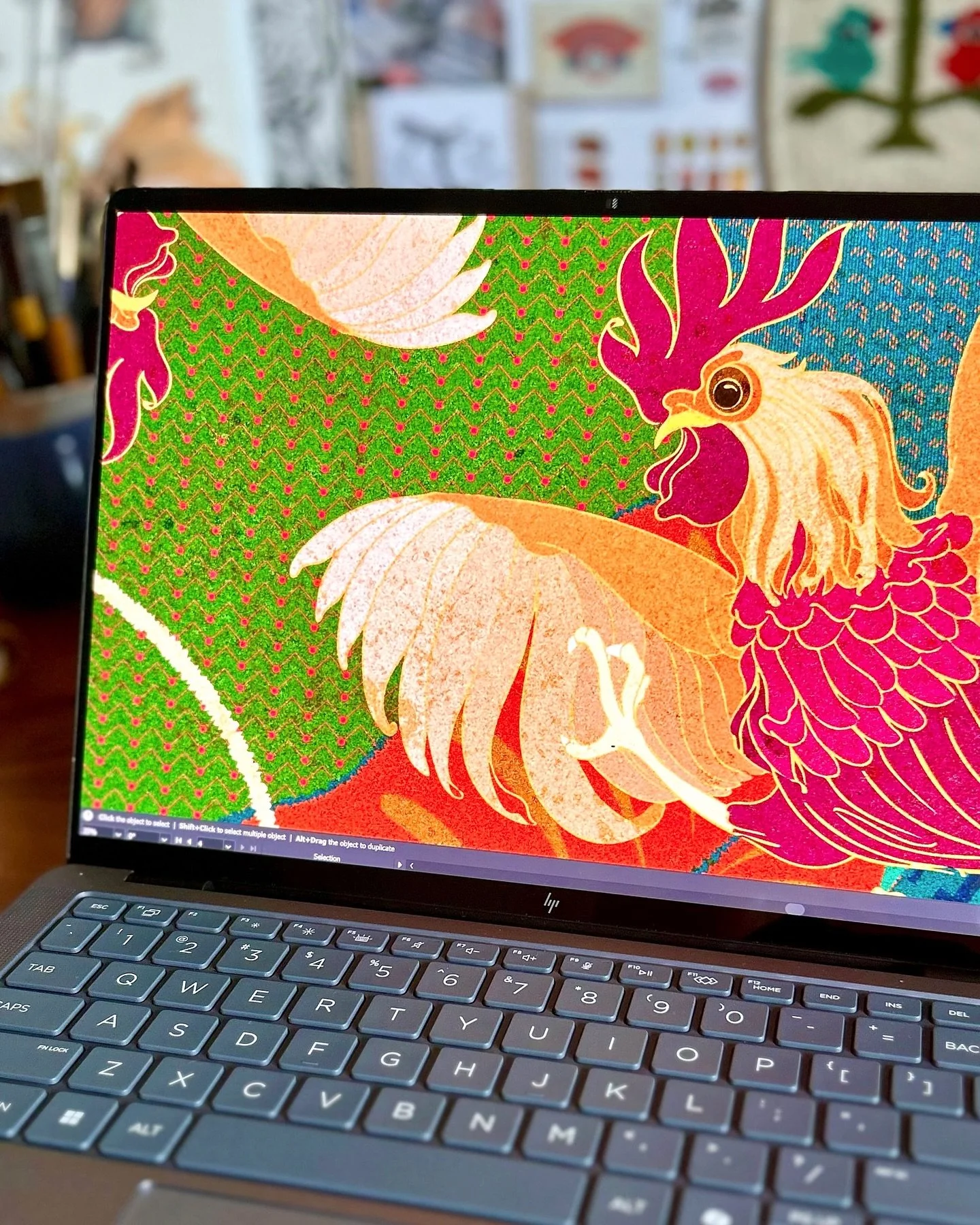 Reviewing the ZBook - Colours! 🐔🐓 
Whether I&rsquo;m working at home or on the go, it&rsquo;s important that my illustrations appear crisp and accurate on my work devices. The HP ZBook Ultra G1a 14&rdquo; comes with an OLED screen that has 400 NITS