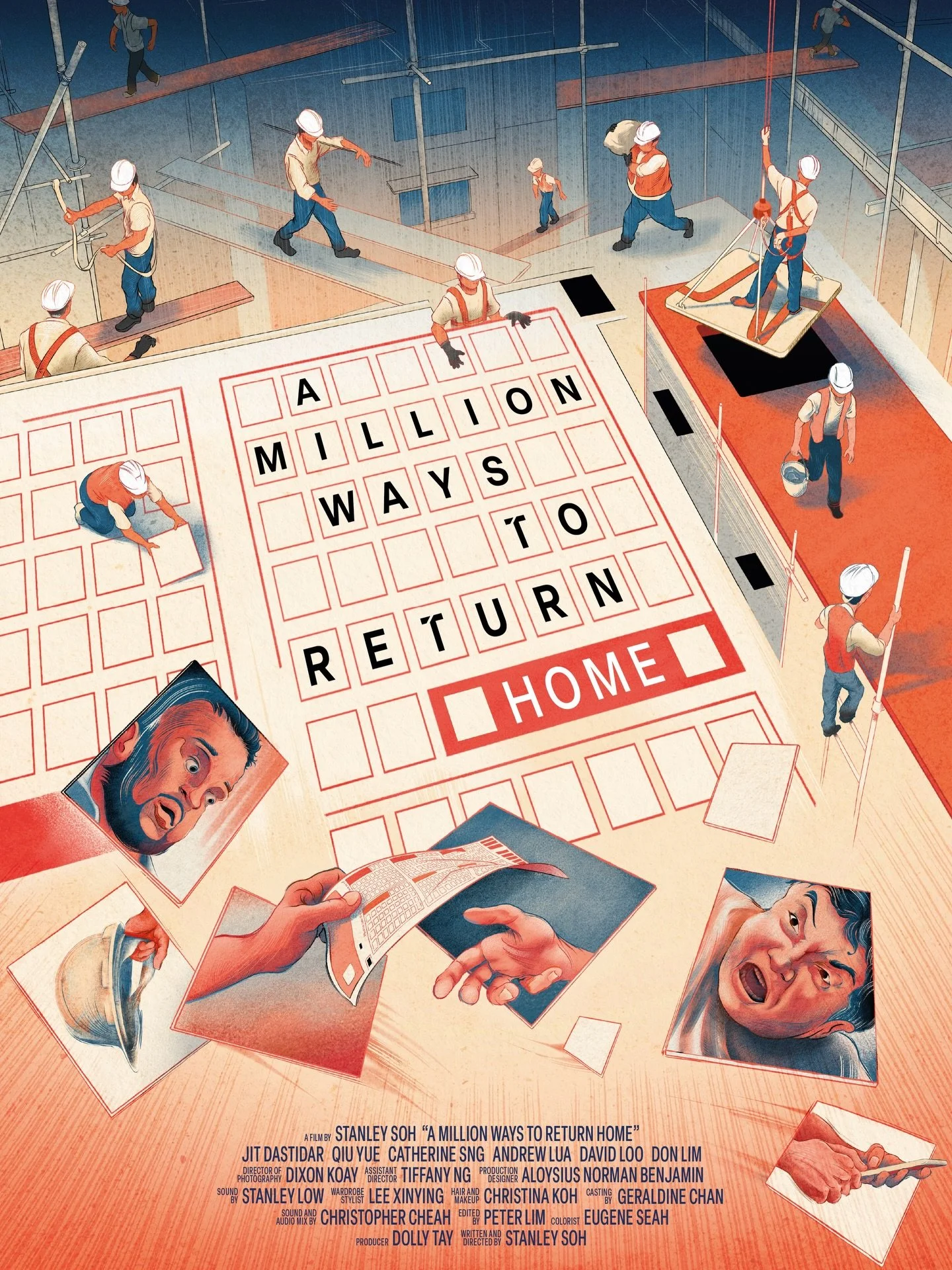 Illustrated this film poster for @amillionwaystoreturnhome by @hwee36 ! It&rsquo;s a heartfelt short film about 2 migrant workers trying their luck at the local lottery. I had a lot of fun experimenting with the composition and playing around with th