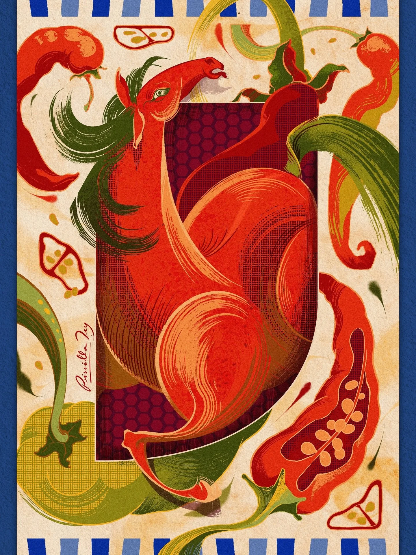 🌶️🔥Squeezing in one more piece I did for a client that released yesterday. It&rsquo;s the 15th and last day of the lunar new year celebrations so it isn&rsquo;t too late! Here&rsquo;s my fiery horse, but she&rsquo;s a little more spicy 🌶️🔥
🖊️- I