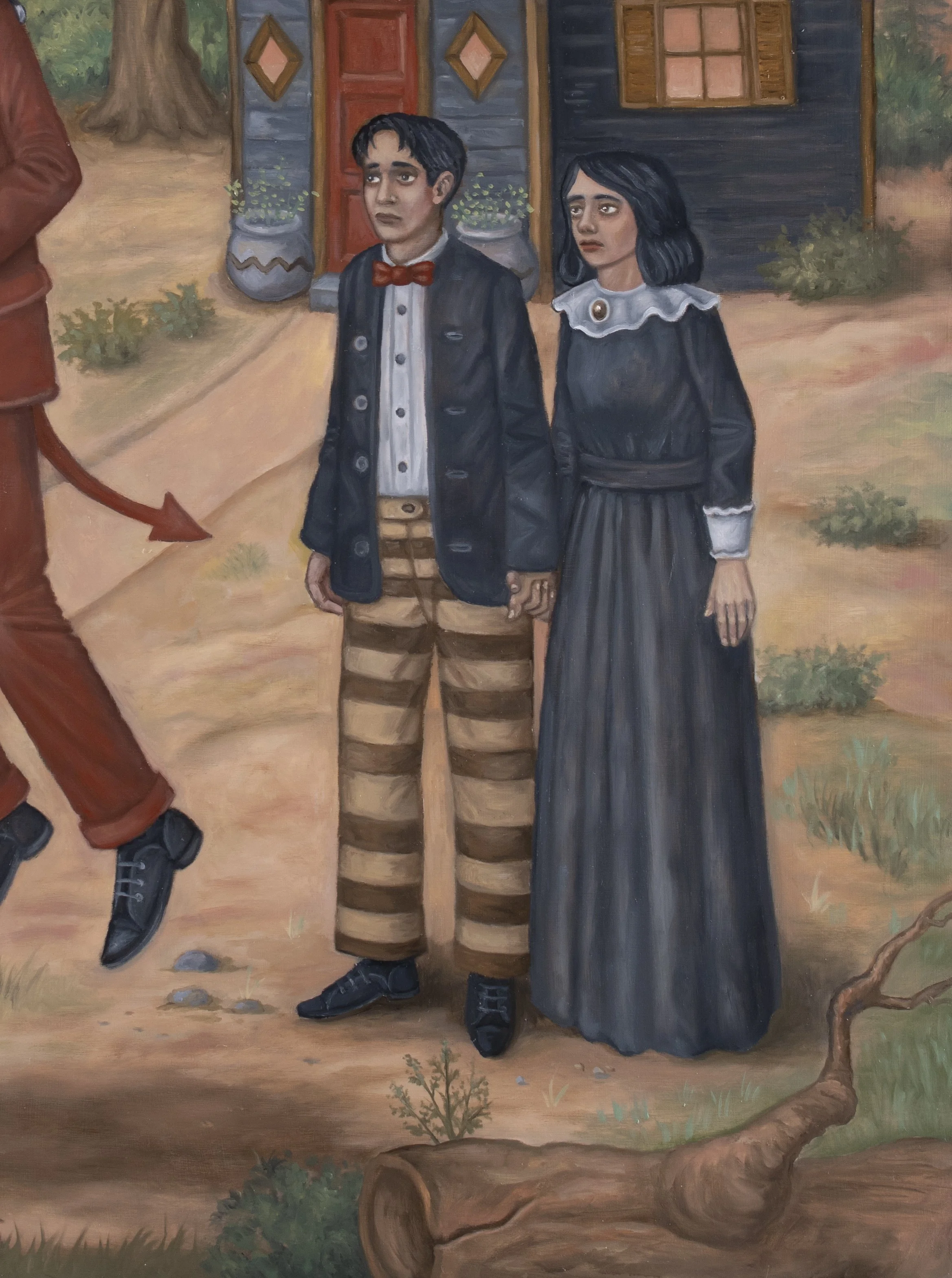 A detail from the "Summoner's Departure", an Oil painting my Mark Rogers