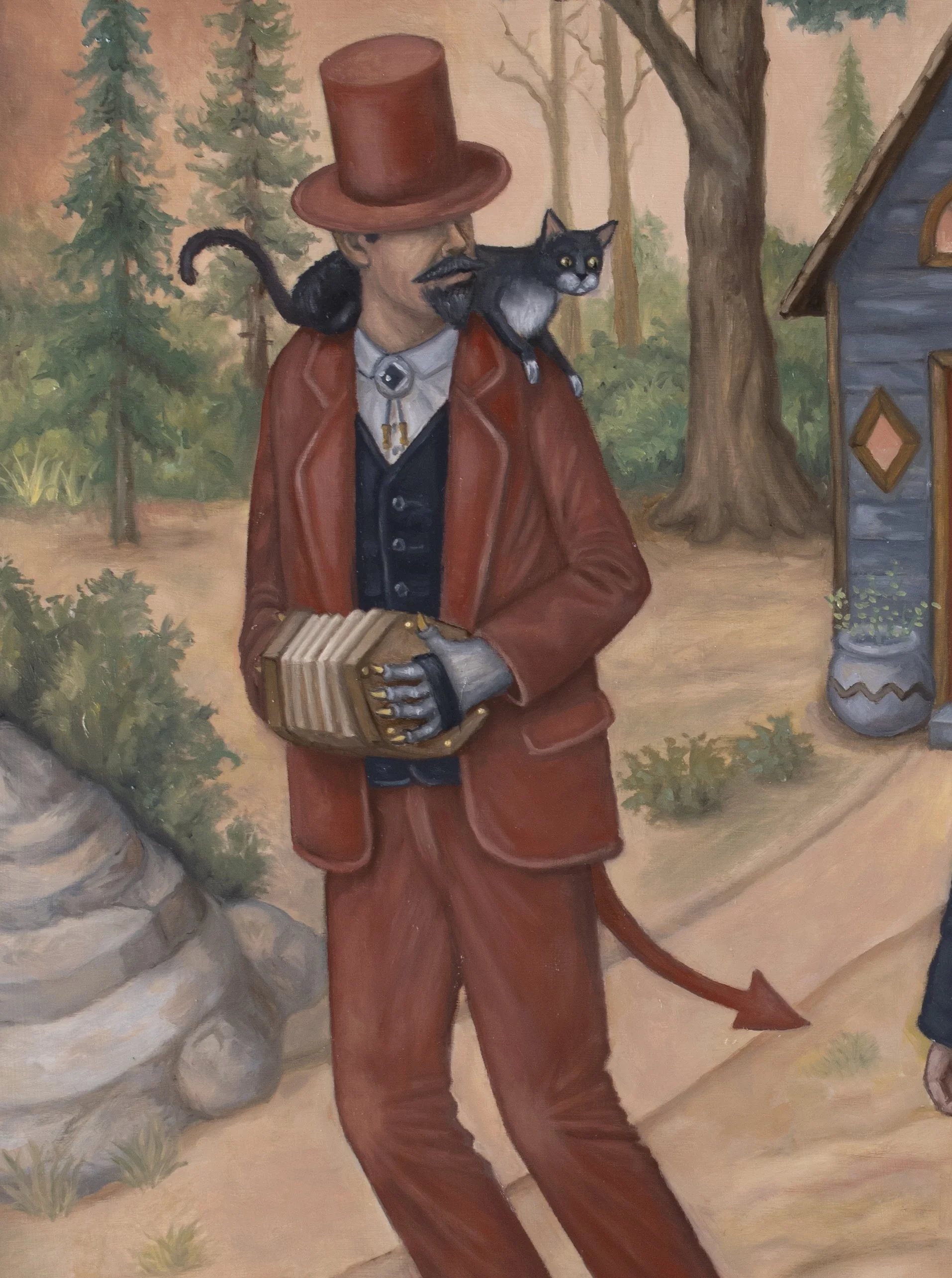 A detail from the "Summoner's Departure", an Oil painting my Mark Rogers