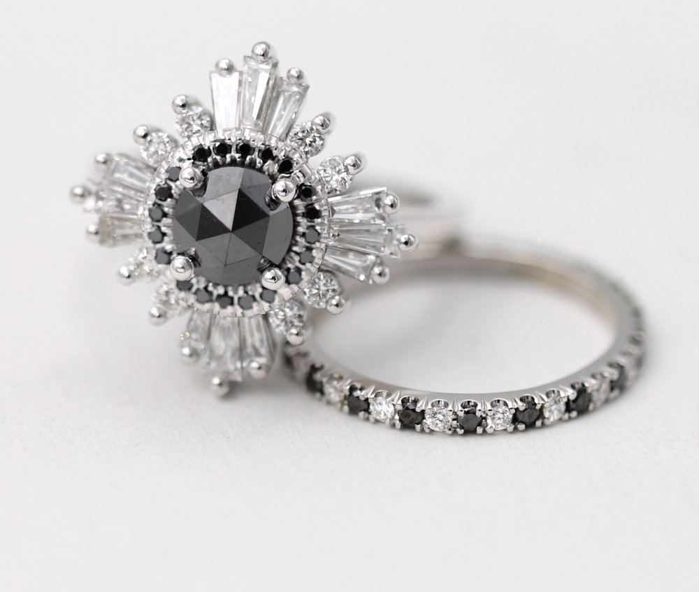 unique engagement rings black diamonds
