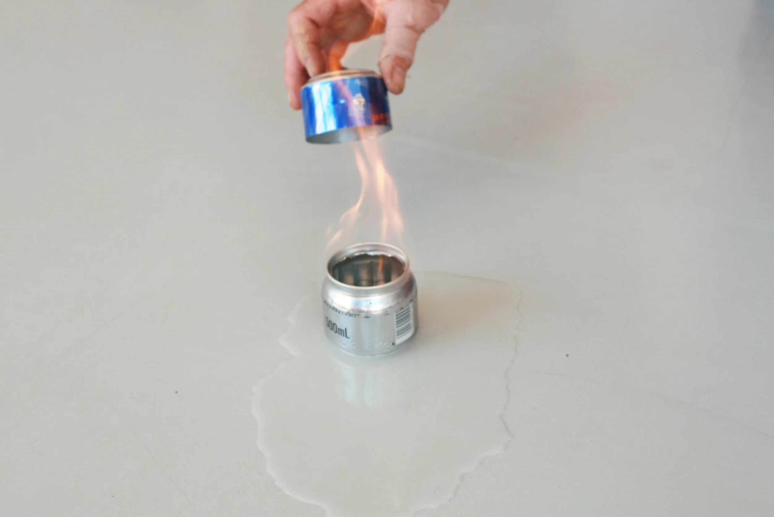 After you have finished put out the stove by smothering the flame with the bottom of another can or a bowl over the top.