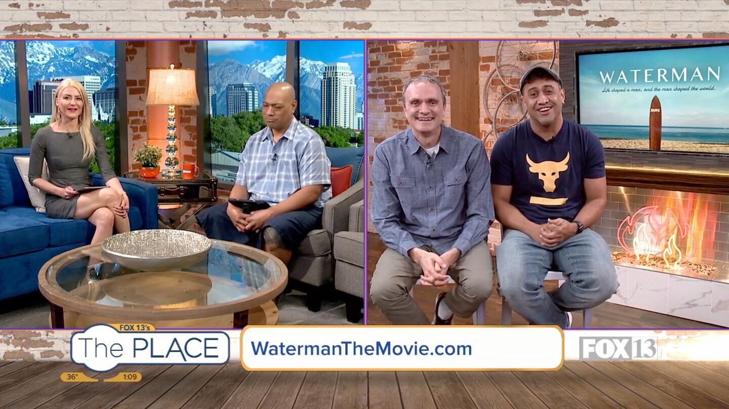 Talking Duke Kahanamoku, while &ldquo;subtly&rdquo; reppin&rsquo; a HUGE inspiration for me in Hollywood @therock . With Big Buddah leading the way for FOX13, it was a fun Polynesian takeover on Utah television this morning. So grateful for the chanc
